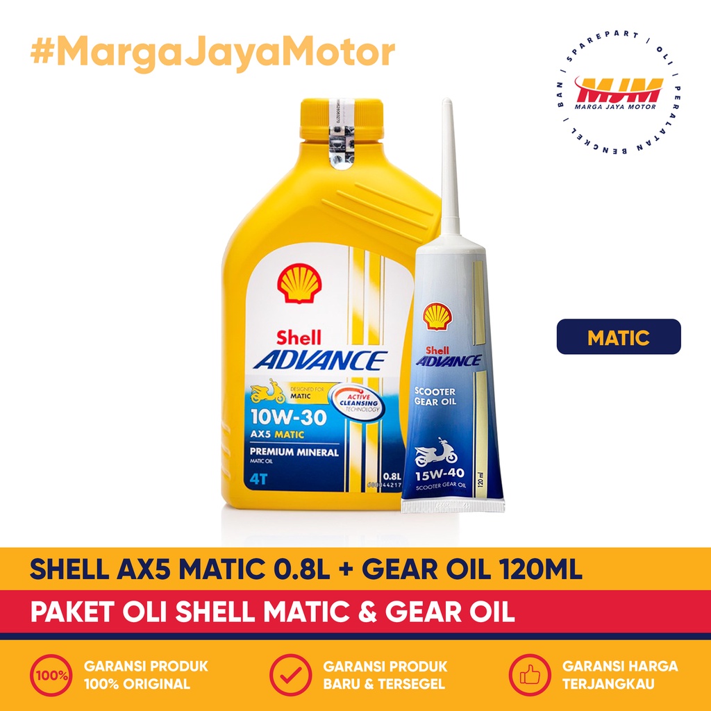 Jual Paket Oli Shell Ax Matic W L Shell Adv Gear Oil Ml