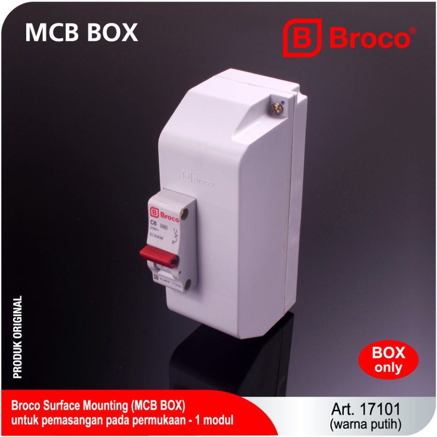 Jual Broco Box MCB 1 Group Outbow Tempel 17101 Box MCB 1P OB Abu