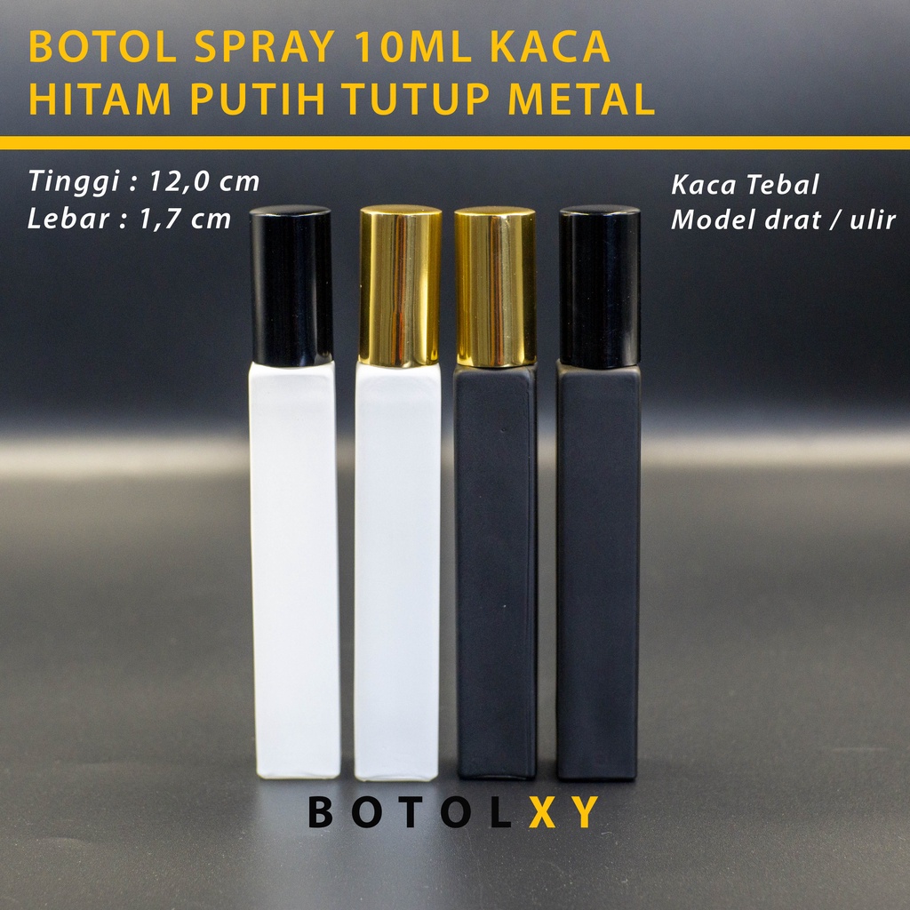 Jual Botol Spray Ml Kaca Putih Hitam Doff Kotak Tinggi Tebal Parfum