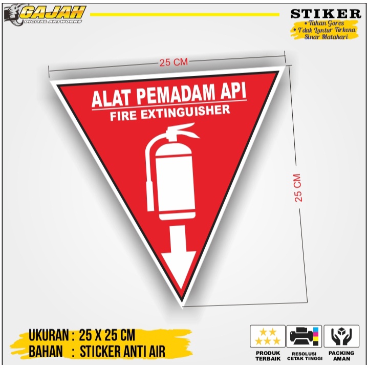 Jual Stiker Sign K3 Rambu Safety Segitiga APAR Label Simbol Segitiga