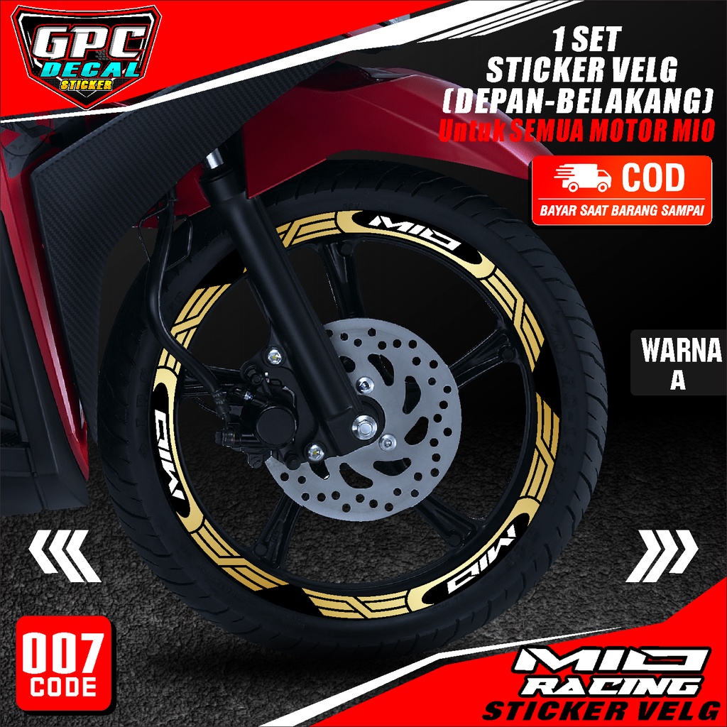 Jual Cutting Sticker Velg SEMUA SERI MIO Aksesoris Motor Stiker Lis