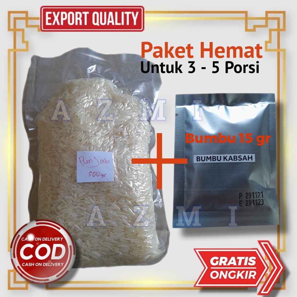 Jual Paket Beras Basmati 500gr Dan Bumbu Nasi Kebuli Kabsah Mandhi