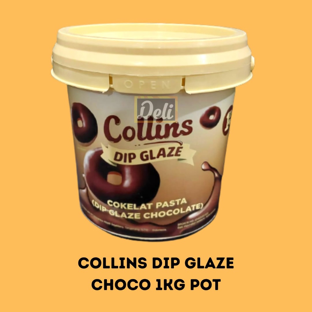 Jual Collins Dip Glaze Coklat 1kg Topping Donat Chocolate Kemasan