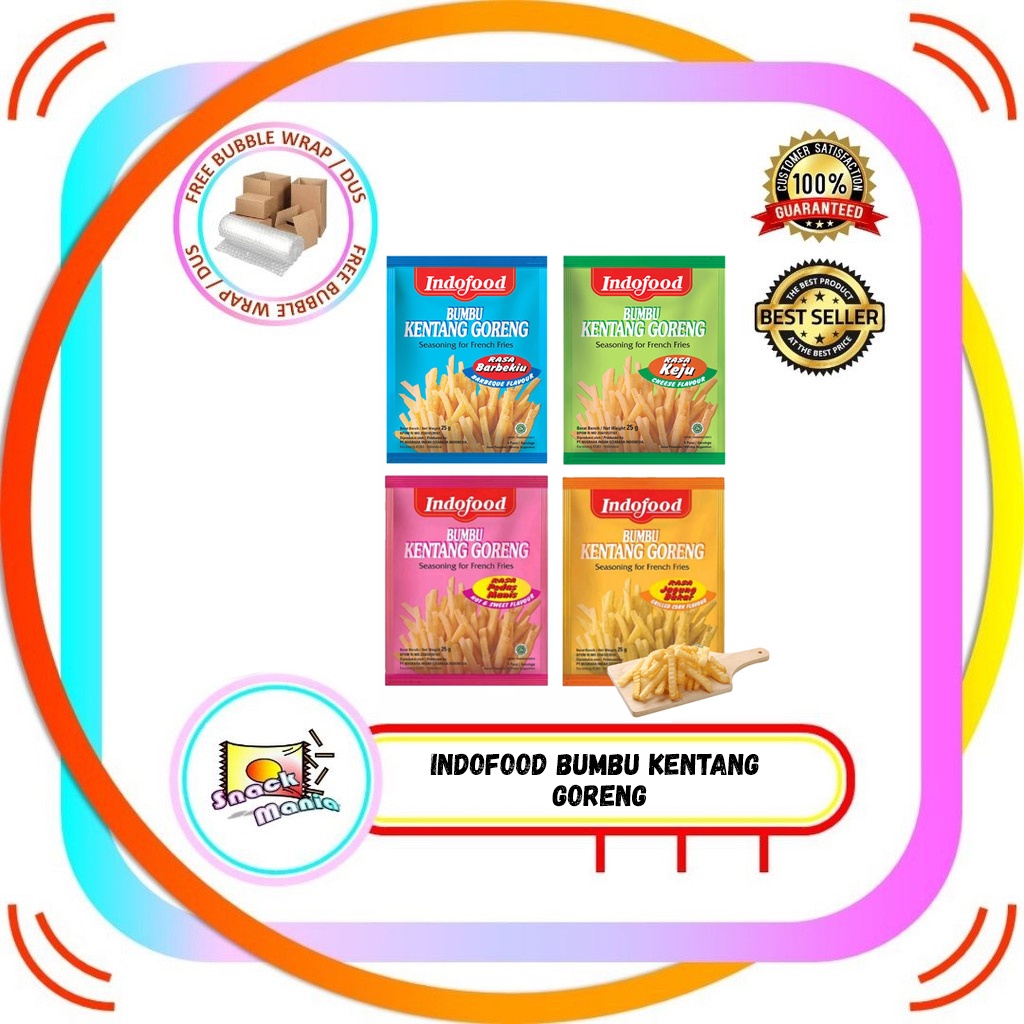 Jual Indofood Bumbu Kentang Goreng Gr Keju Bbq Pedas Manis Jagung