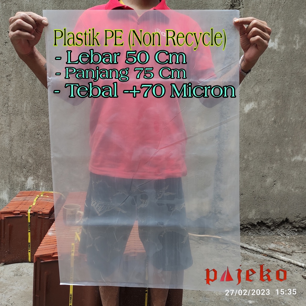 Jual Kantong Plastik PE 50 X 75 Cm Tebal 70 Micron Food Grade PE