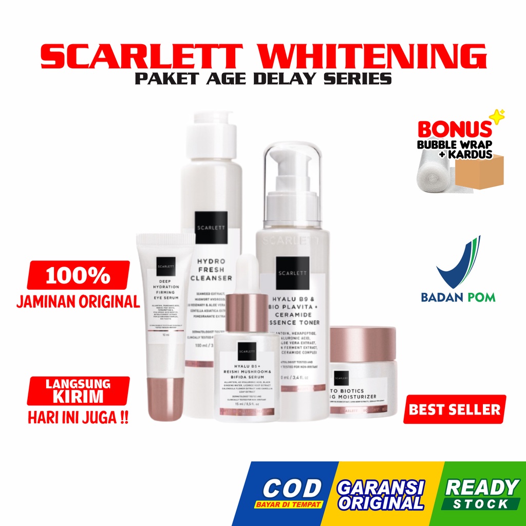 Jual Scarlett Whitening Age Delay Series Free Bubblewrap Item Best