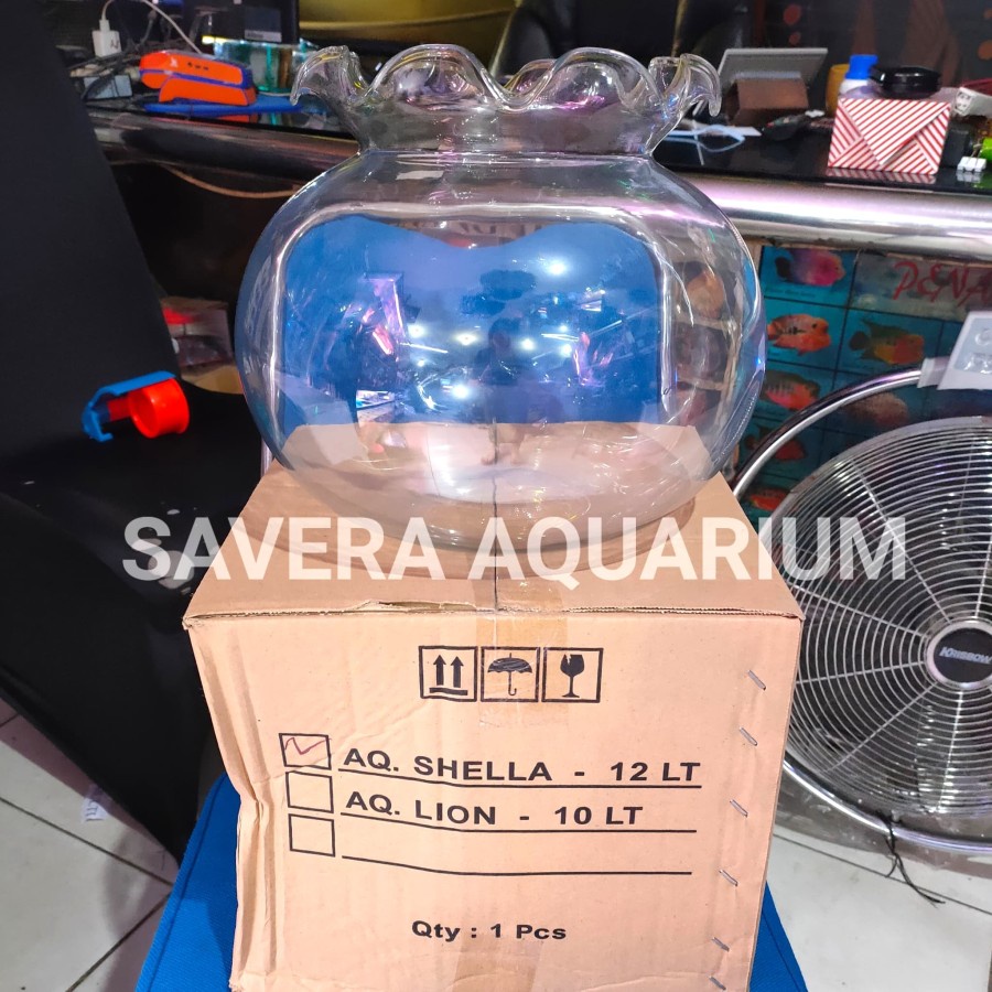 Jual GOJEK AQUARIUM BULAT 10 5L TOPLES KACA BUNGA DLX SHELLA