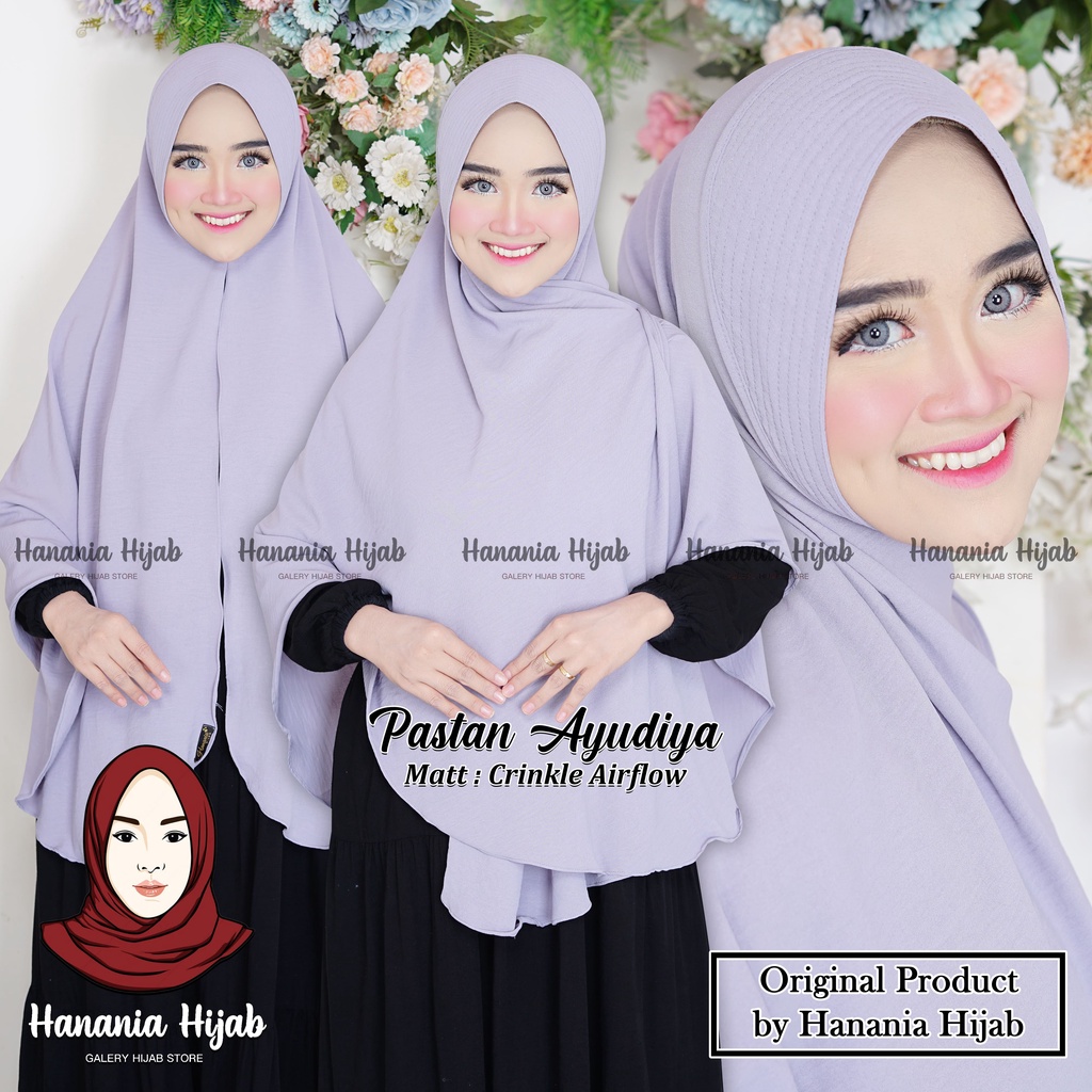 Jual Pashmina Instan Oval Jumbo Syar I Ayudia Soft Pad Antem Crinkle