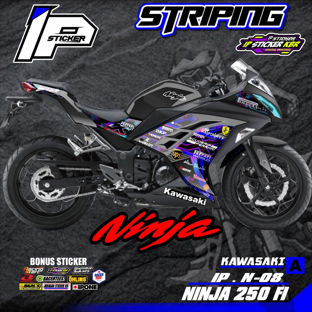 Jual Striping Ninja 250 Fi Stiker Motor Kawasaki Ninja Fi Livery