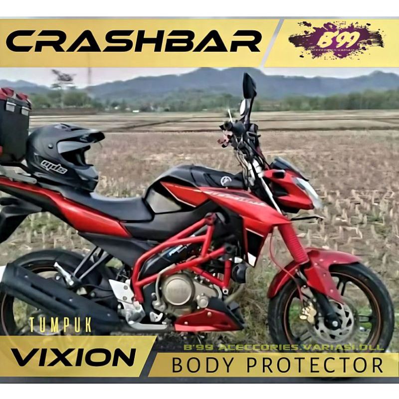 Jual Tubular Crashbar Vixion Old New NVA NVL Model Tumpuk Plus 4 Jalu