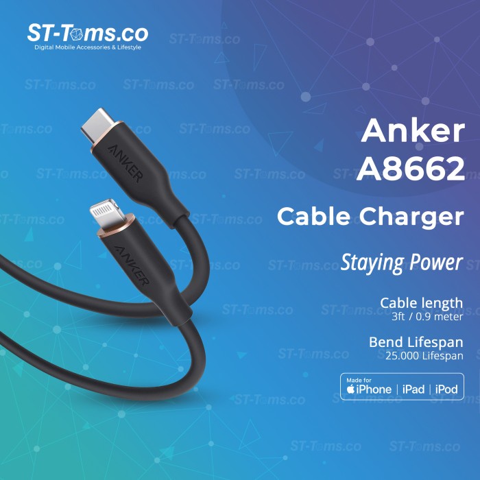 Jual Anker Powerline Iii Flow A Usb C With Lightning Connector