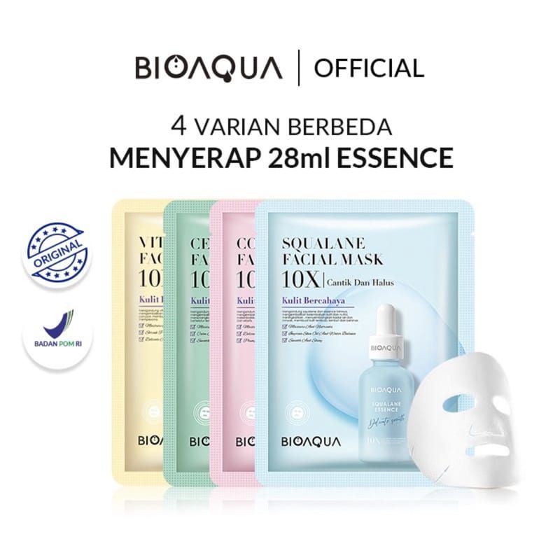 Jual EXP 2025 BIOAQUA 10X SHEET MASK MASKER WAJAH 9 VARIAN SHEET