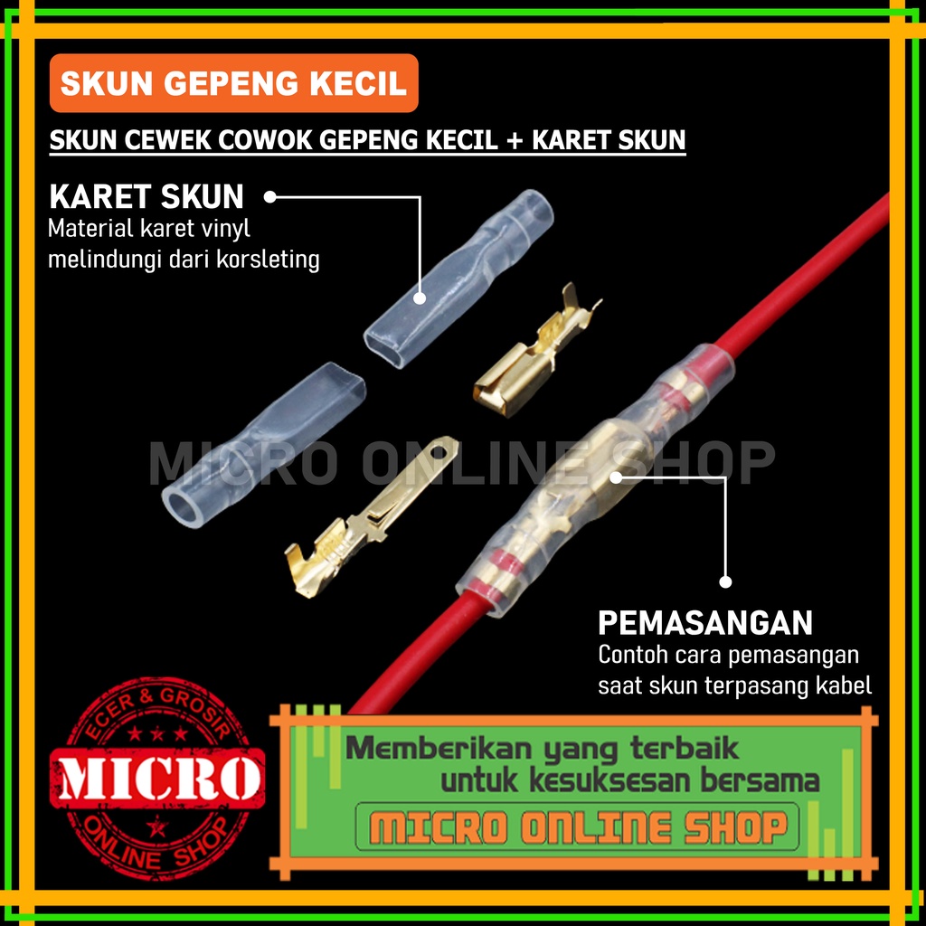 Jual PAKET 10 PASANG Skun Kabel Connector Cewek Cowok Kecil Karet