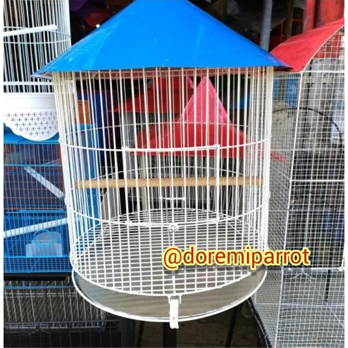 Jual Kandang Parrot Burung Beo Nuri Jalak Kaka Tua Atap Biru Shopee