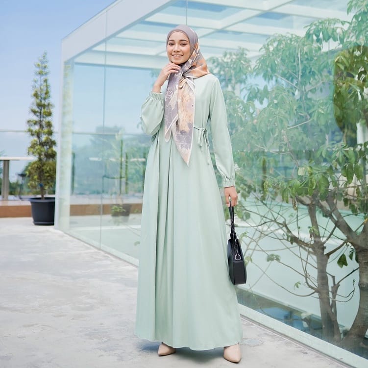 Jual Ayunda Dress Bahan Crinkel Airflow Gamis Polos Shopee Indonesia