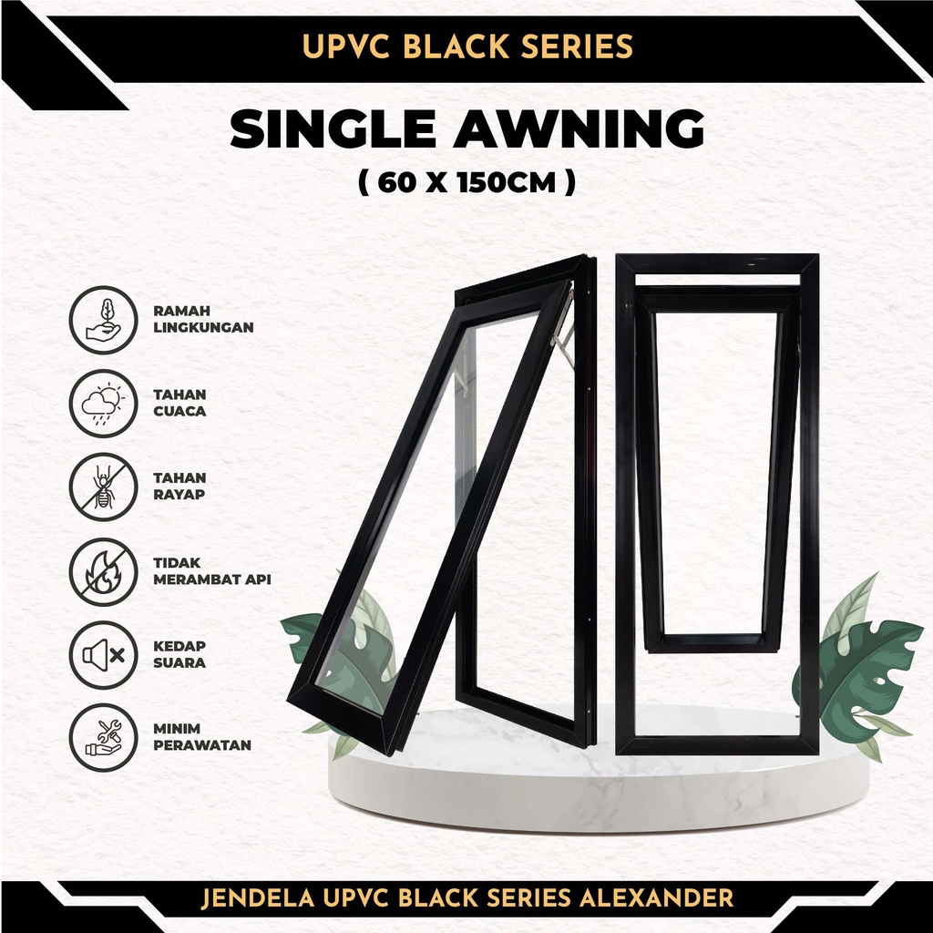 Jual Jendela Upvc Hitam Alexander Perkasa Single Awning Jungkit