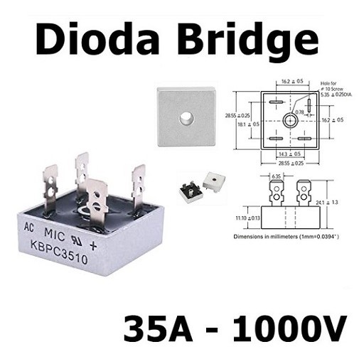 Jual Dioda Bridge Kotak MIC KBPC3510 35A 1000V Diode Rectifier Single