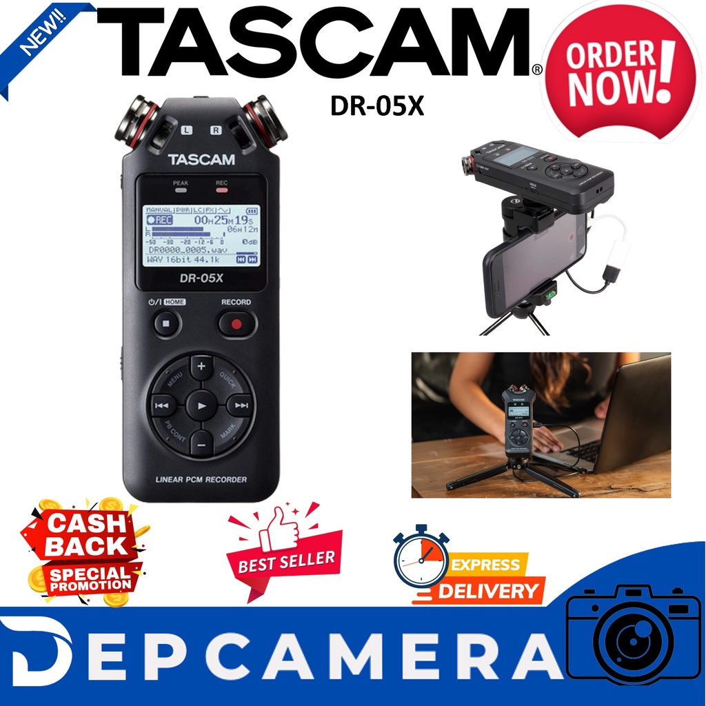 Jual Tascam Dr X Stereo Handheld Digital Audio Recorder With Usb