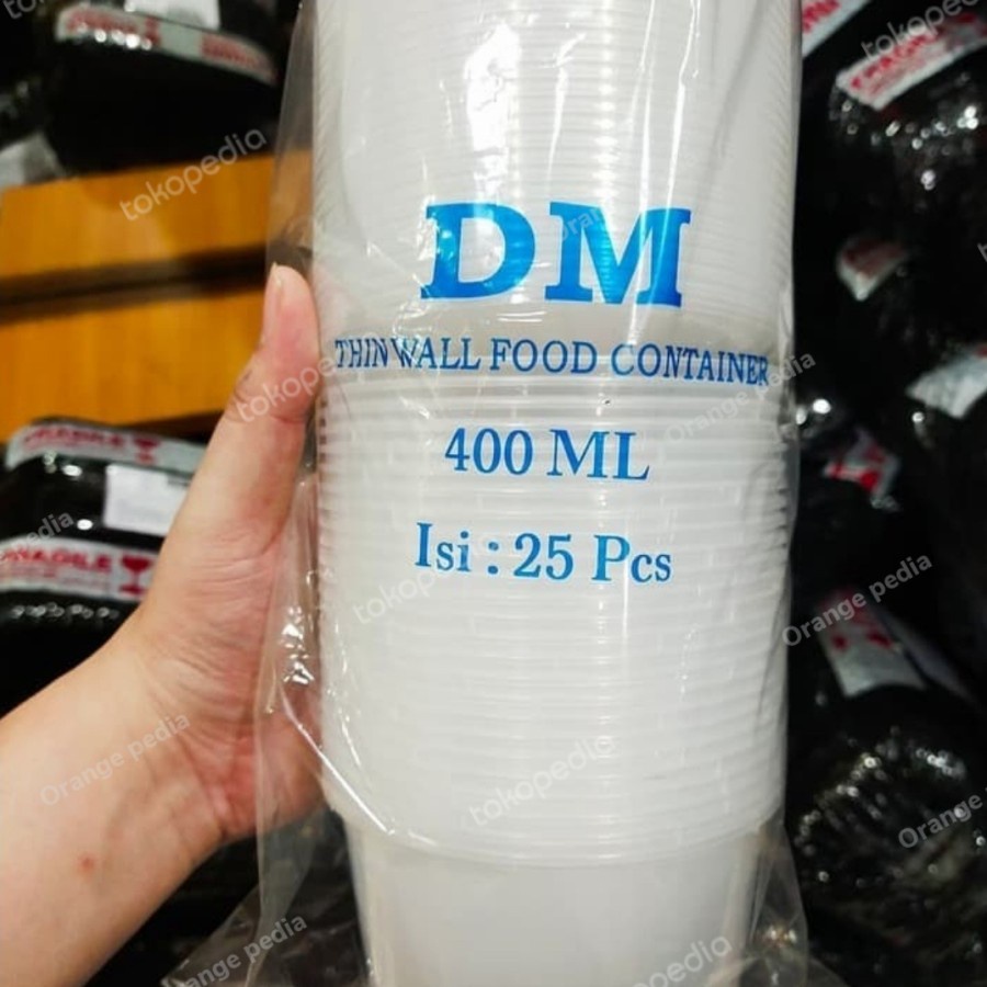 Jual MANGKOK DATAR PLASTIK 400 ML THINWALL MANGKOK DATAR ISI 25 PCS