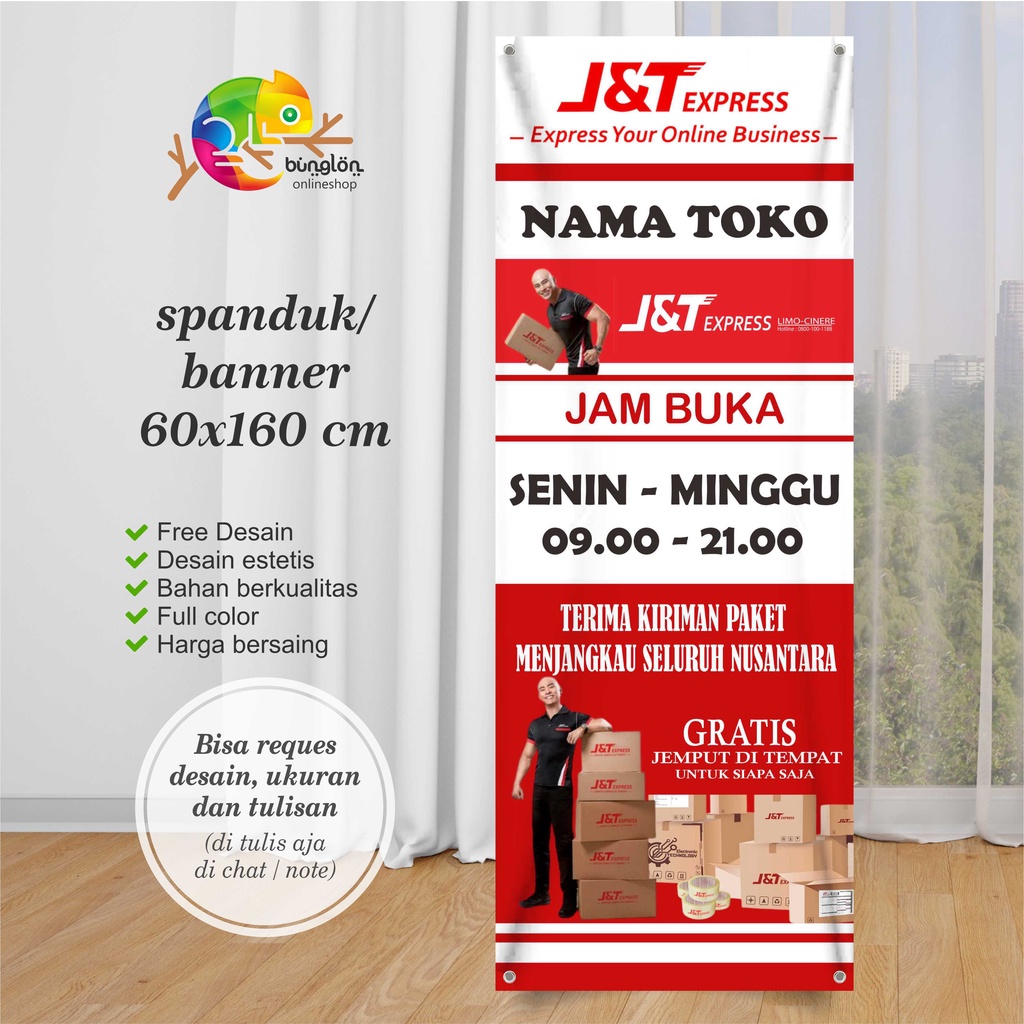 Jual Spanduk Banner 60x160 Cm Ekspedisi J T Si Cepat Sicepat Sinar