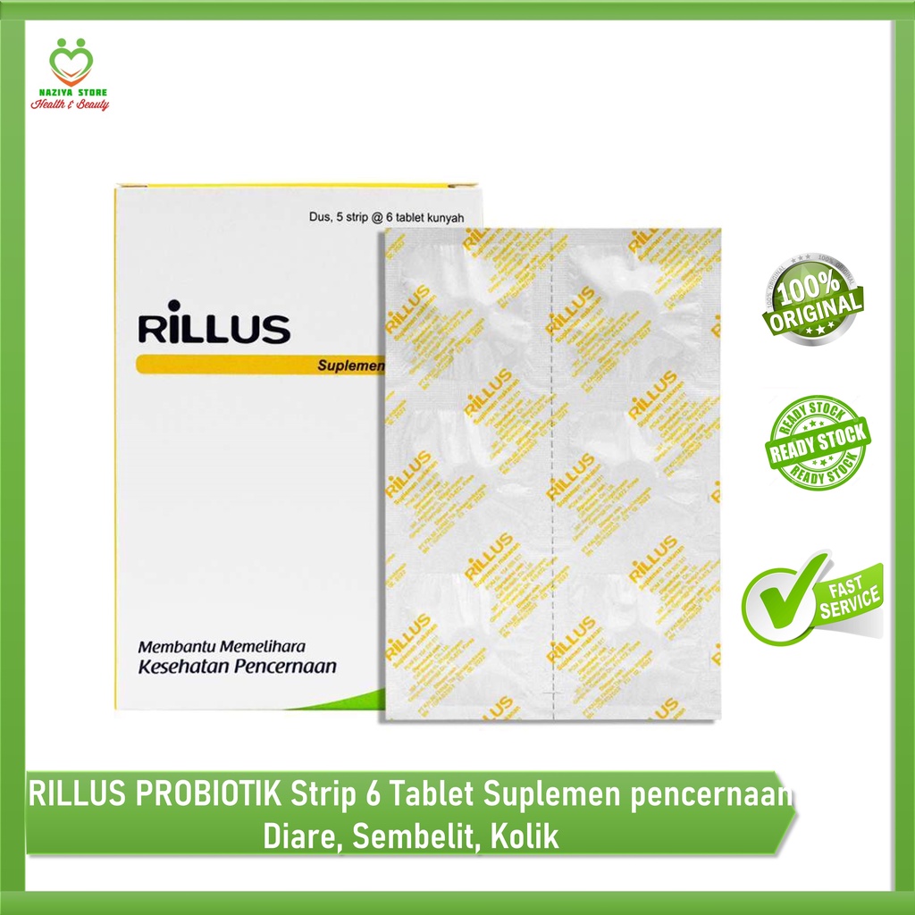 Jual Rillus Probiotik Strip Tablet Suplemen Pencernaan Diare