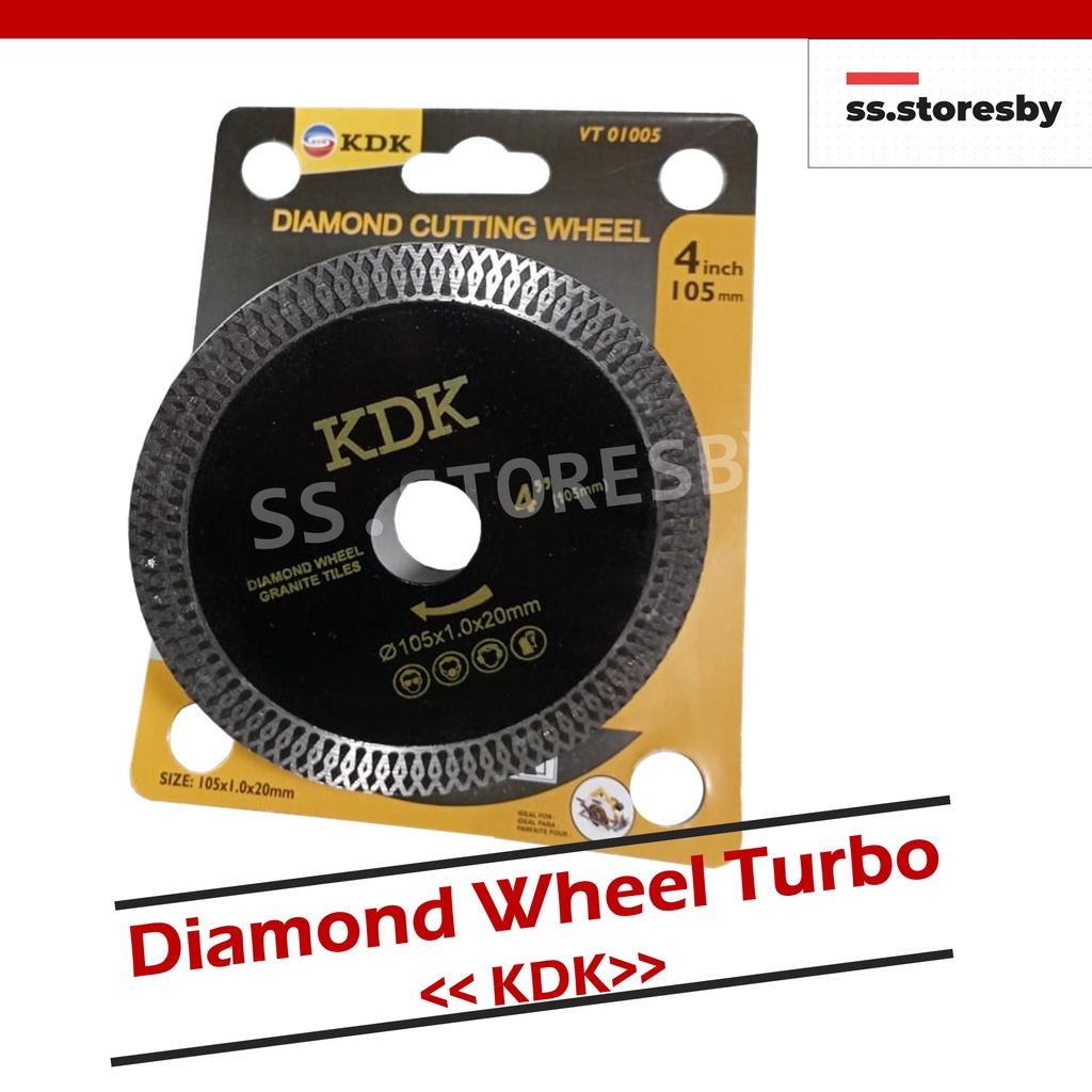 Jual KDK DIAMOND WHEEL TURBO BATIK 4 IN MATA POTONG KERAMIK GRANIT MATA