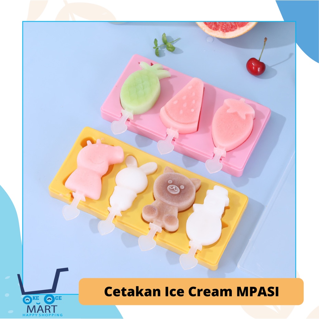 Jual Cetakan Ice Cream Mpasi Popsicle Coklat Silikon Karakter