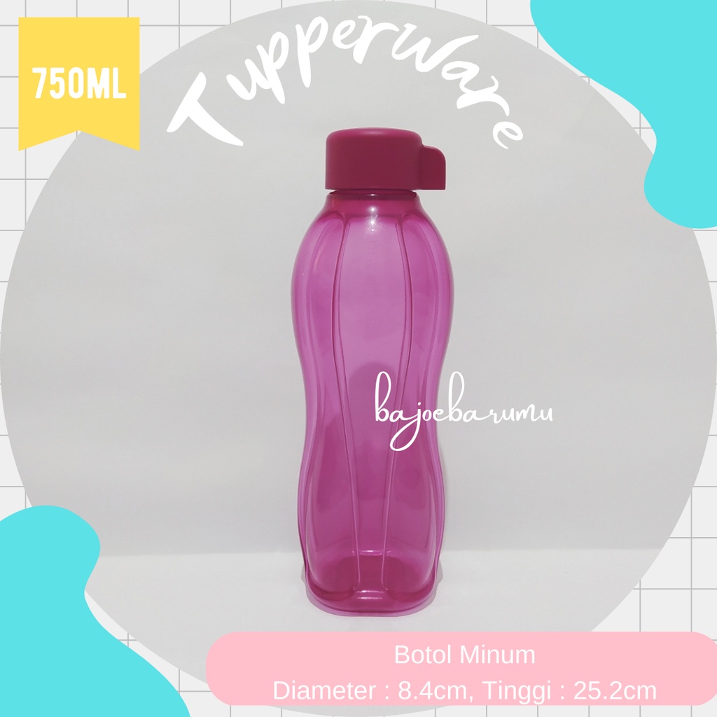 Jual TUPPERWARE Botol Tempat Air Minum Eco Classic Water Bottle Tutup