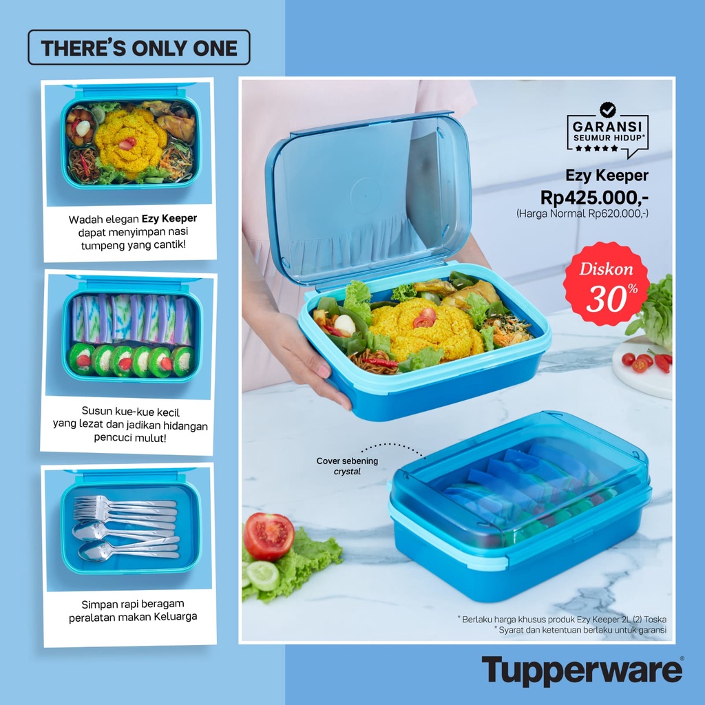 Jual Tupperware Ezy Keeper Ecer Pcs L Biru Shopee Indonesia