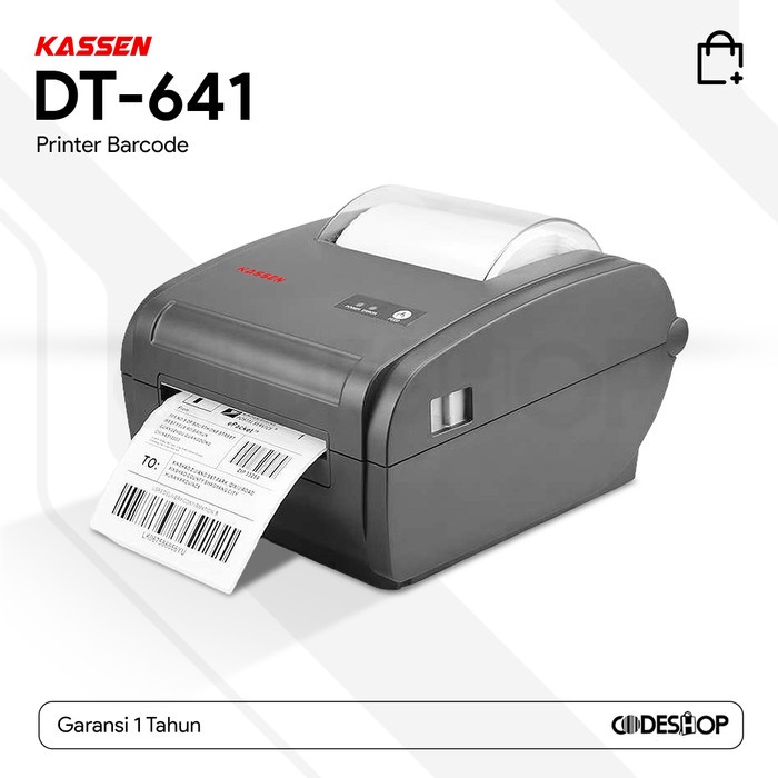 Jual PRINTER BARCODE THERMAL KASSEN DT 641 CETAK LABEL AUTO KALIBRASI