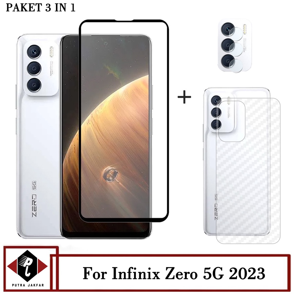 Jual Paket 3in1 Terbaru Tempered Glass Layar Infinix Zero 5G 2023 Free