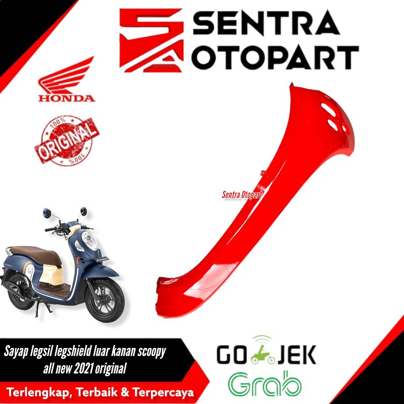 Jual Sayap Legsil Legshield Luar Kanan Scoopy All New 2021 Merah Cabe