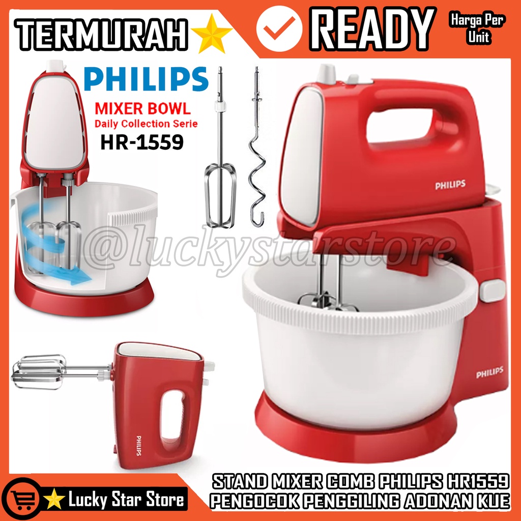 Jual STAND MIXER PHILIPS HR 1559 STAND MIXER WITH PENGGILING PENGADOK