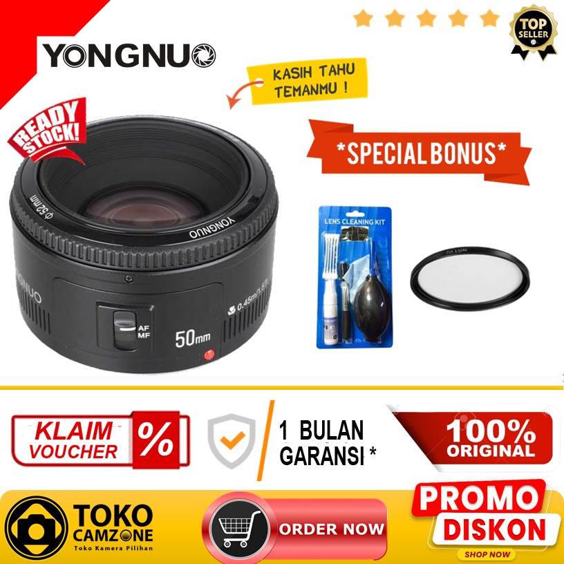 Jual Yongnuo 50mm F1 8 For Canon Lens Yongnuo 50mm Lensa FIX Canon