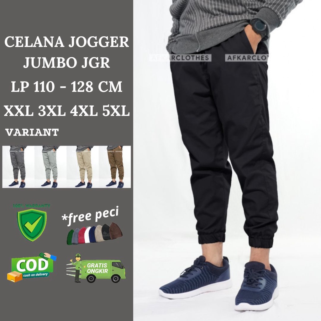 Jual Celana Sirwal Joger Jumbo 5XL Jogger Pants Bigsize Ukuran Besar