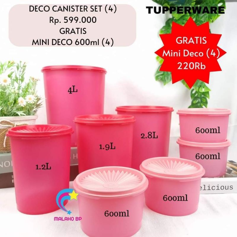 Jual Tupperware Deco Canister Toples Set Shopee Indonesia