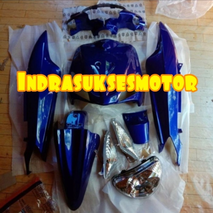 Jual Cover Full Body Halus Berikut Lampu Motor Mio Sporty Warna Biru