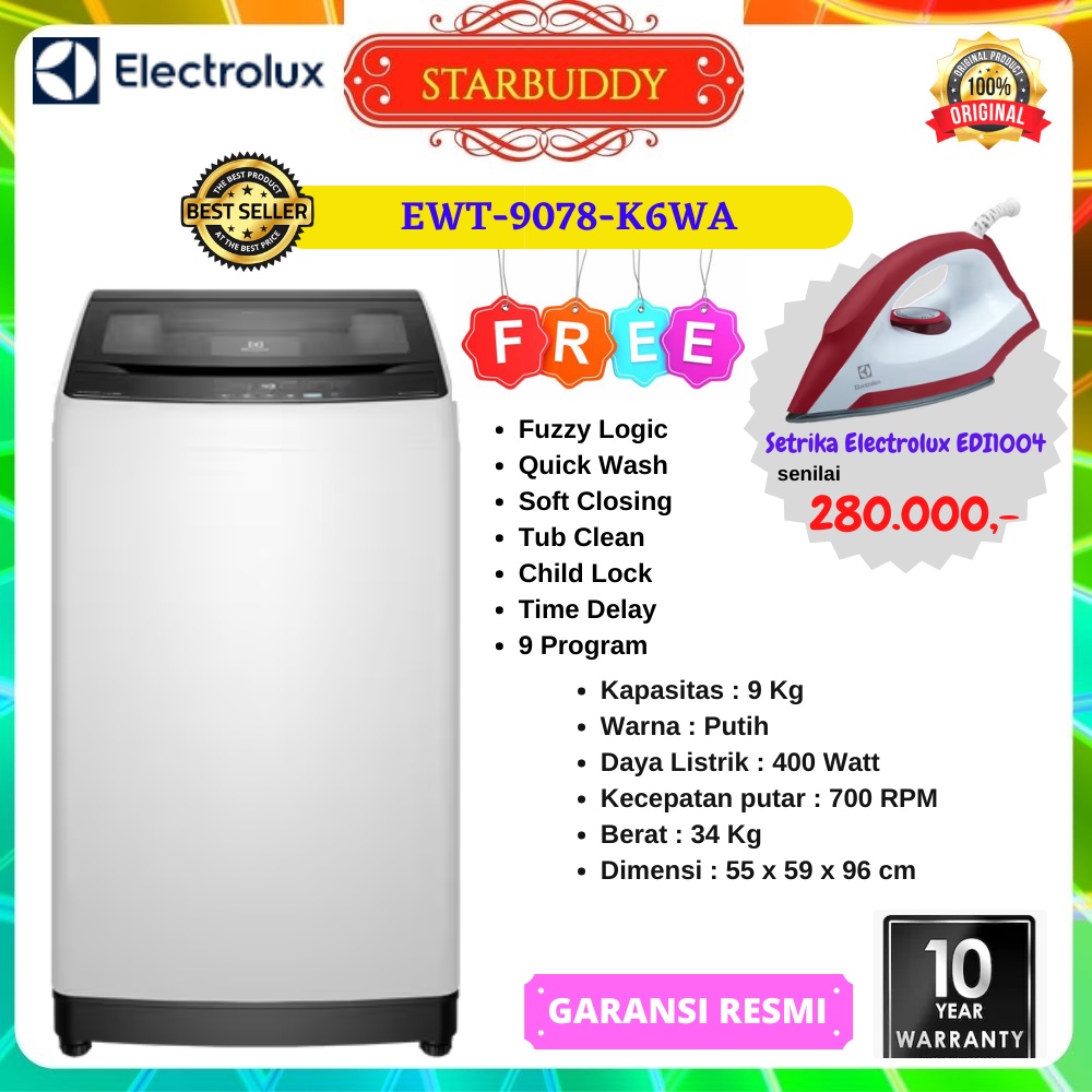 Jual Mesin Cuci Electrolux Ewt K Wa Ewt K Wa Top Loading Kg