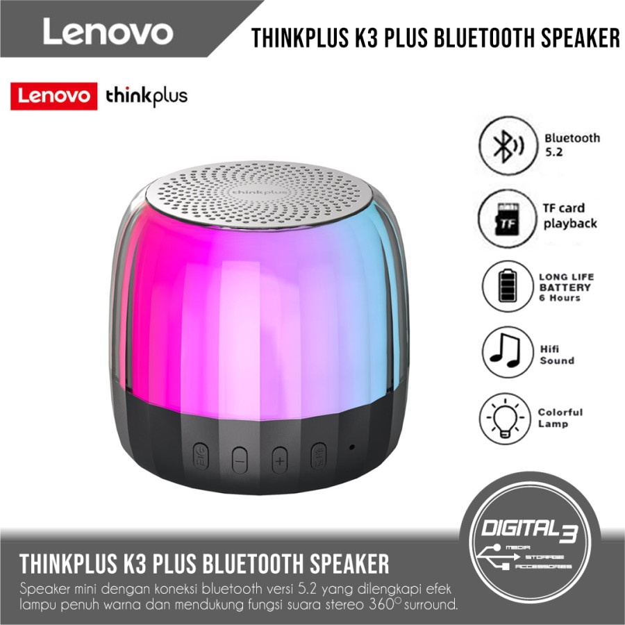 Jual Lenovo Thinkplus K3 Plus Bluetooth Wireless Speaker TWS Stereo Mic