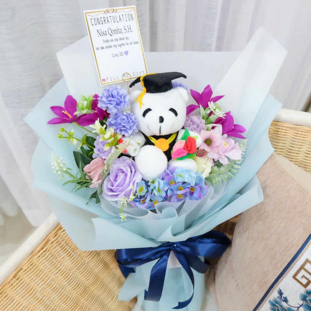 Jual Graduation Flower Bouquet Artificial Buket Wisuda Kado Bunga