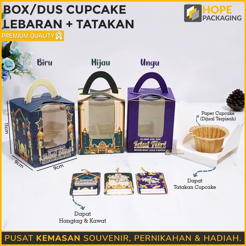 Jual Harga Pcs Box Dus Cupcake Lebaran Hang Tag Gable Box