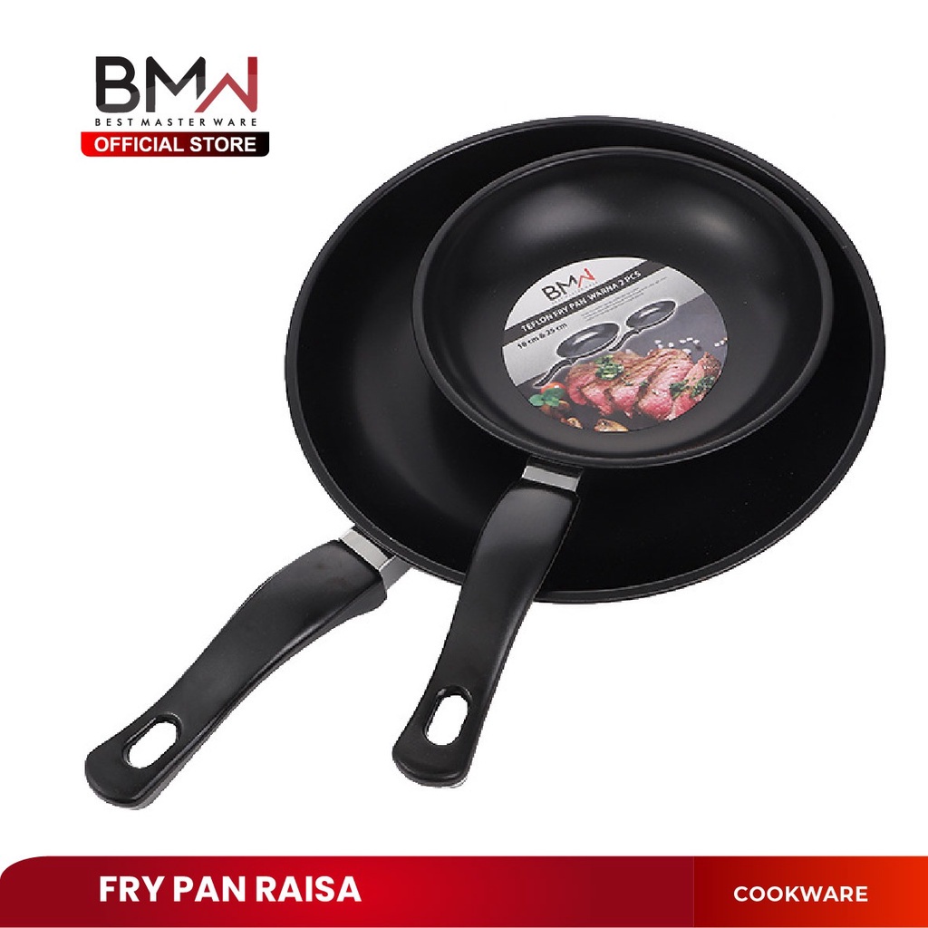 Jual Teflon BMW Frypan Set 2 Pcs Hitam Frypan Set Non Stick Teflon