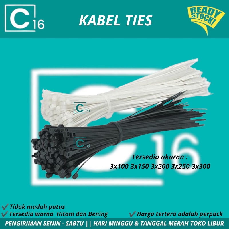 Jual Kabel Ties Kabel Tis Cable Tis Putih Hitam 10cm 15cm 20cm 25cm