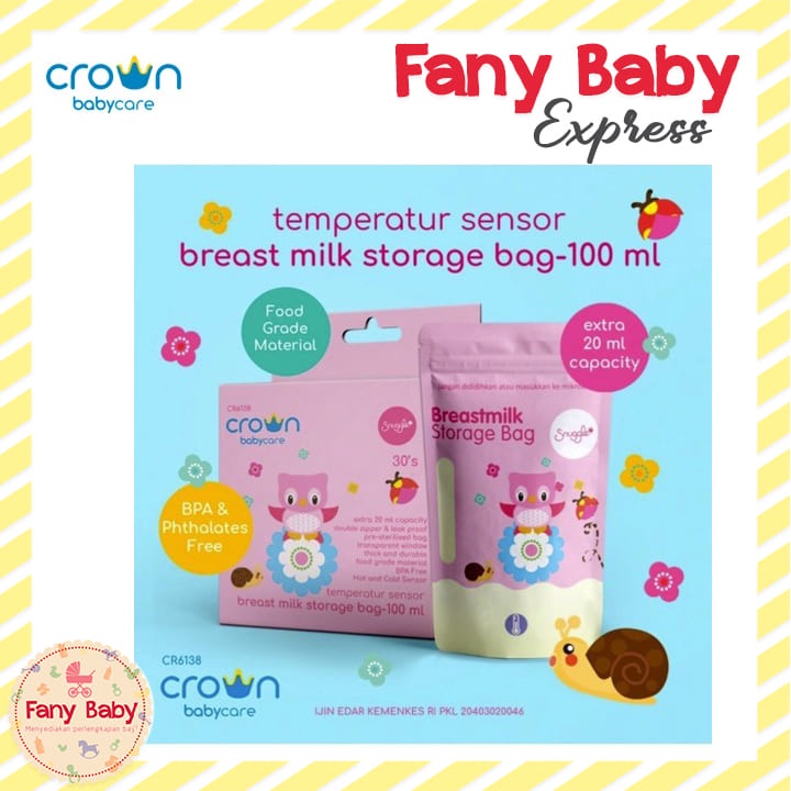 Jual CROWN SNUGGLE TEMPERATURE SENSOR KANTONG ASI 100ML 30PCS Shopee