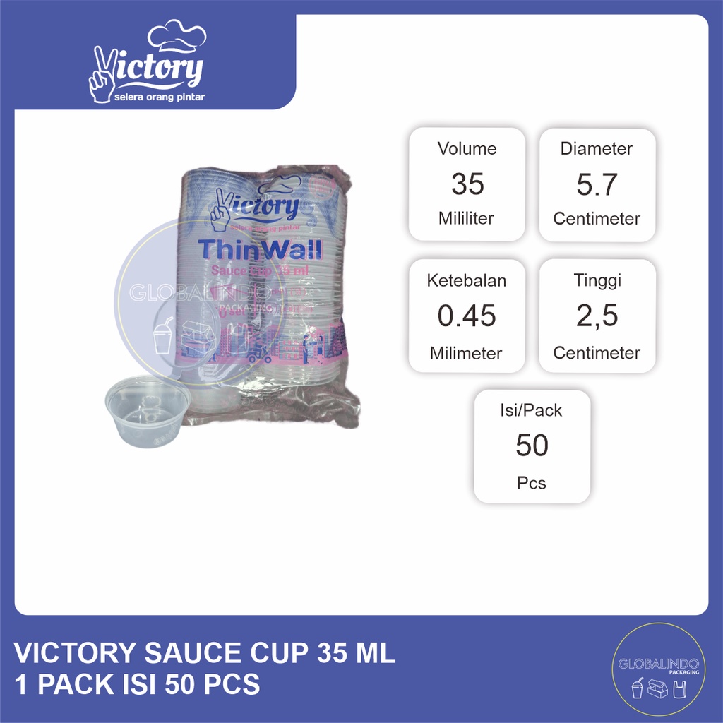 Jual Victory Sauce Cup Kap Sambal 35 Ml Shopee Indonesia