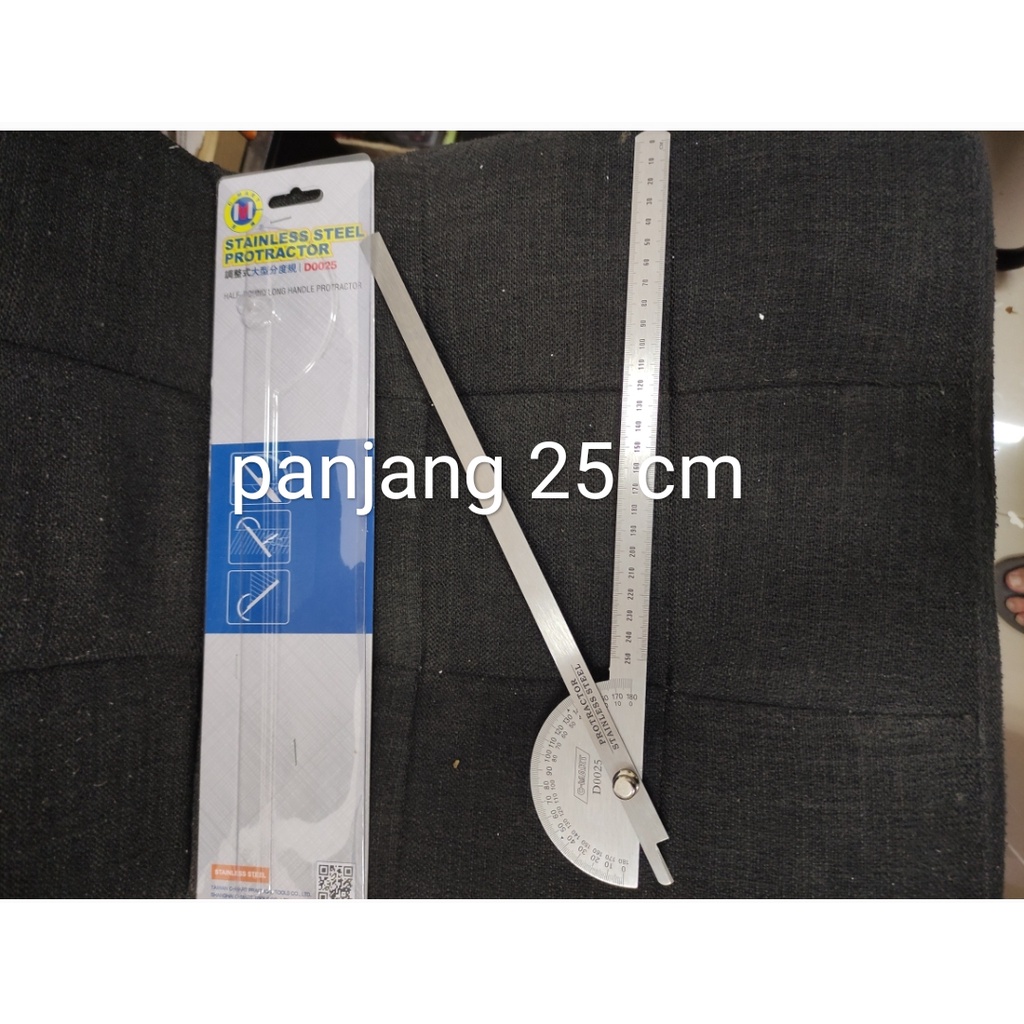 Jual Stainless Protactor Stainless Cmart 25 Cm Taiwan 1 Mm Tebal Busur