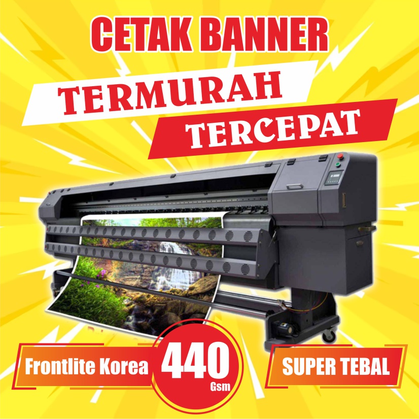 Jual Cetak Banner Spanduk Baliho Backdrop Korea Frontlite Gsm