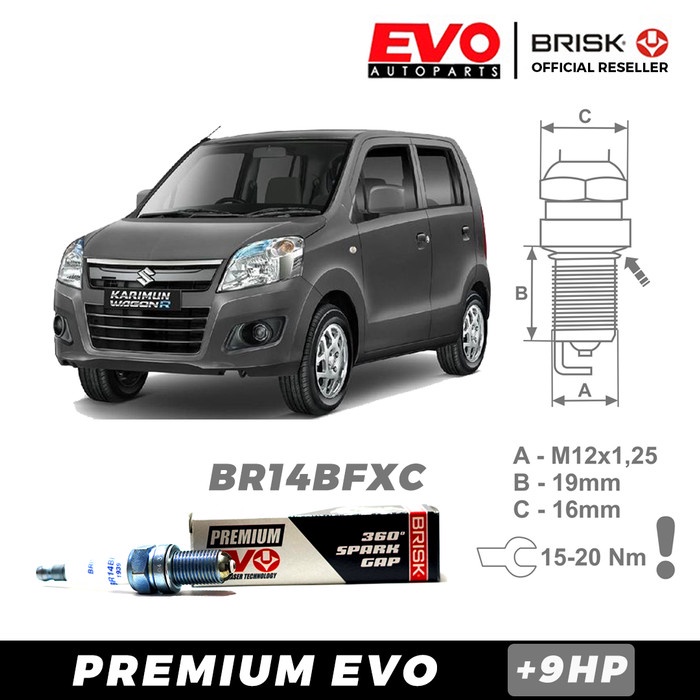 Jual Busi BRISK Premium Evo BR14BFXC Untuk Mobil Suzuki Karimun Wagon R