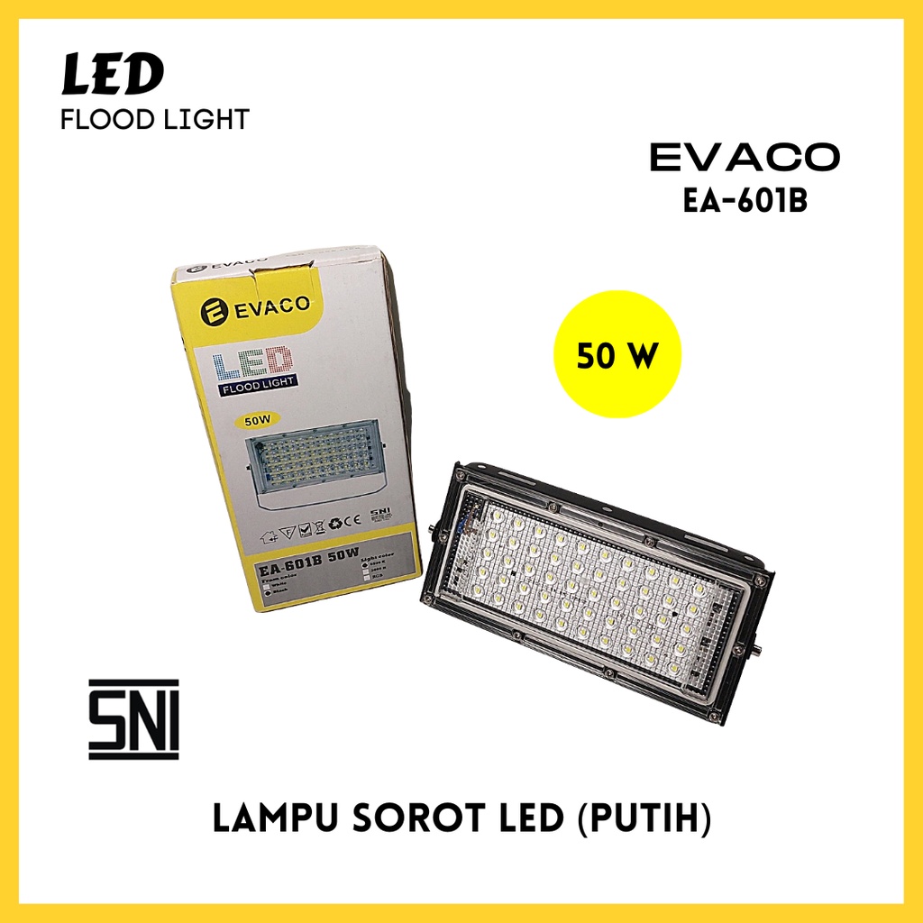 Jual Lampu Kap Sorot LED Tipis Putih White SMD Flood Light 50 Watt