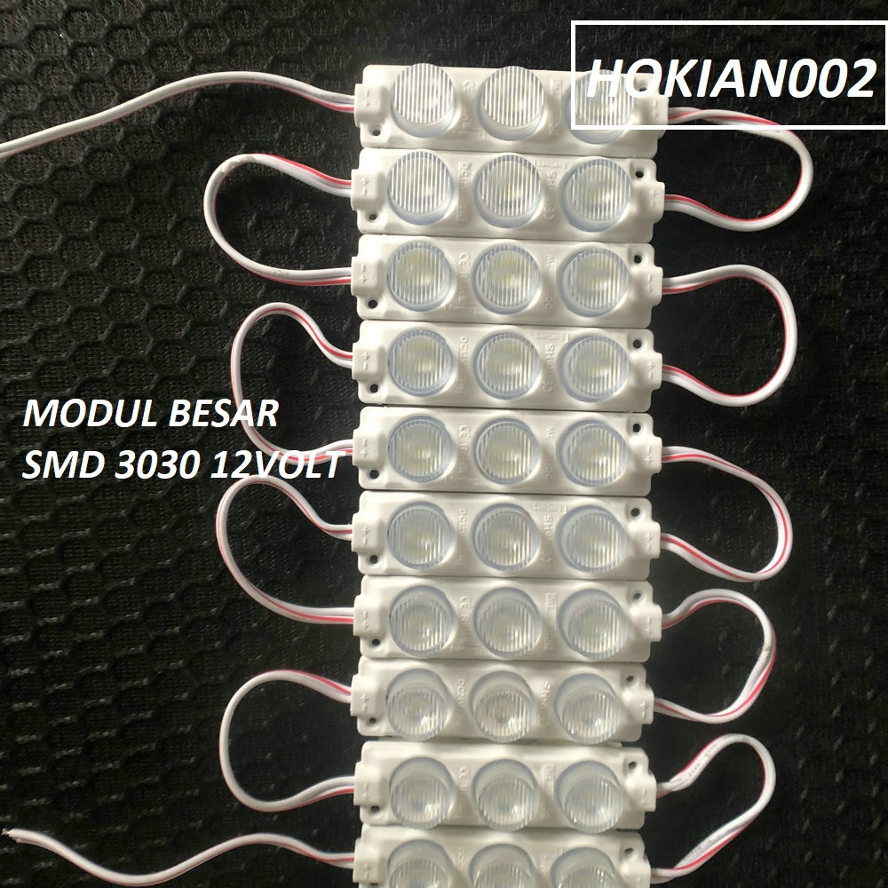 Jual LAMPU LED MODUL 3 MATA BESAR SMD 3030 7020 12 VOLT 3 WATT PUTIH